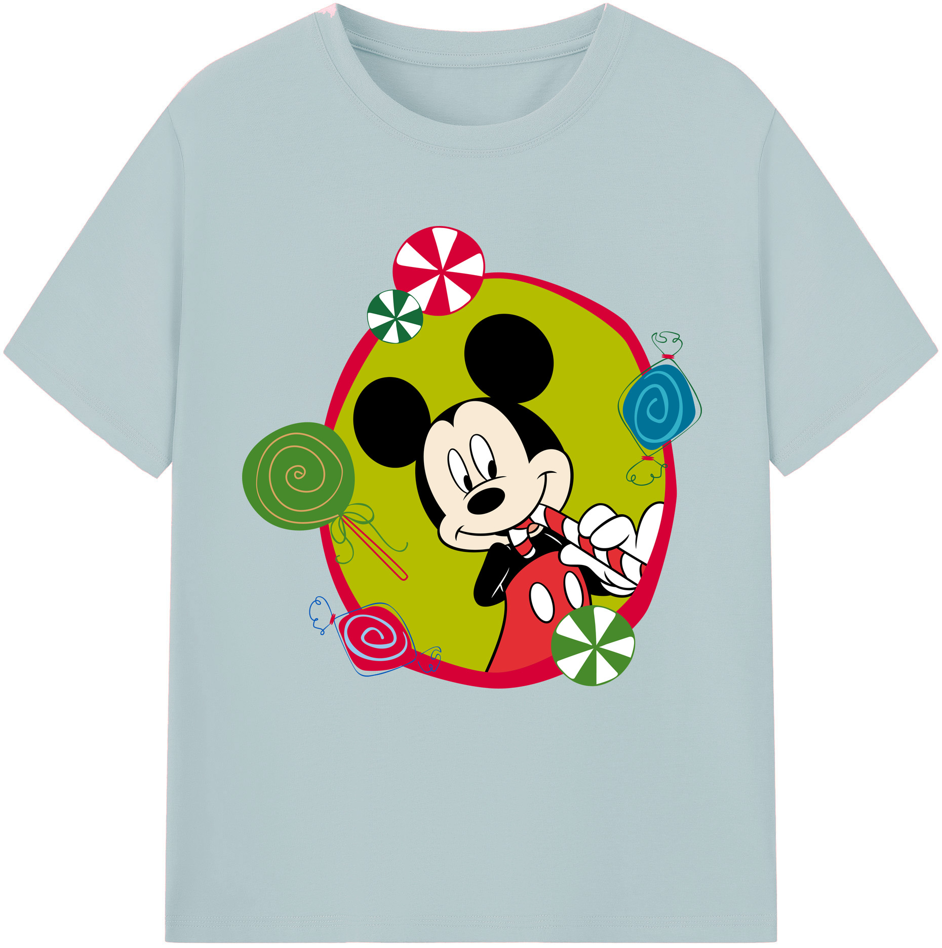 （画像用） ミッキーマウス Mickey Mouse 綿100％半袖Tシャツ（フロントプリント）